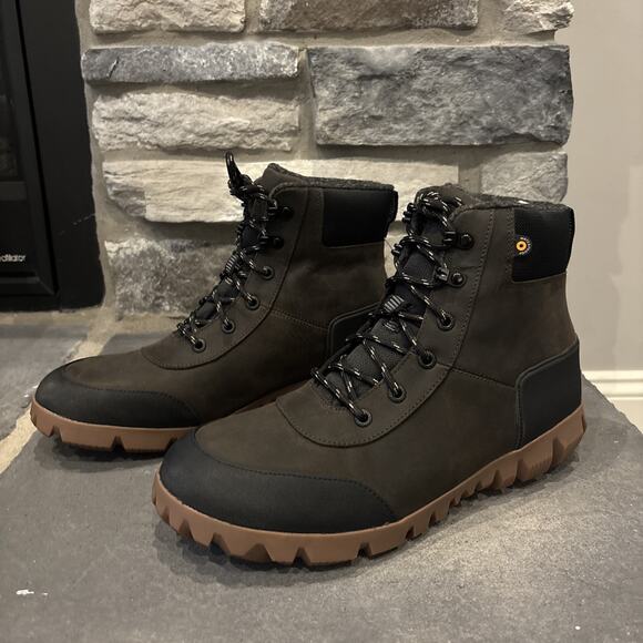 Bogs M Arcata Urban Leather Mid Chocolate Size 11.5 Waterproof 72909-202 - Picture 2 of 12